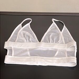 ARIA mesh Bralette, white, cut out, size M